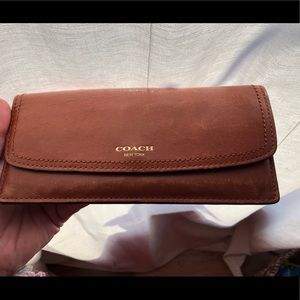 Coach Brown leather slim wallet